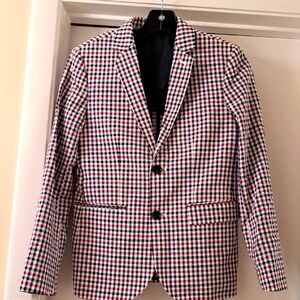 Kids Boys  BUNDLE  JCrew    RedWhite Blue Seersucker Check Blazer & Shorts EUC